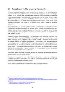 13. Delegating law making powers to the executive (PDF 441 KB)