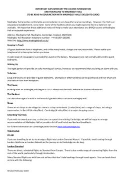 Important Pre-course and Travel Information