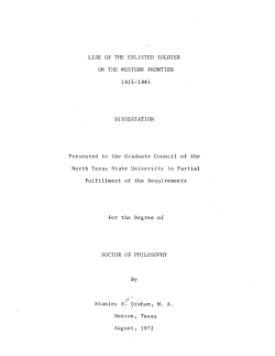 LIFE OF THE ENLISTED SOLDIER ON THE WESTERN