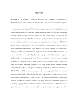 Nature of Resistance and Response of Sweetpotato to Sweetpotato