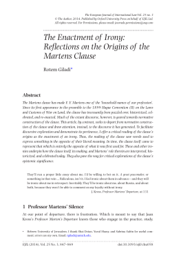 The Enactment of Irony: Reflections on the