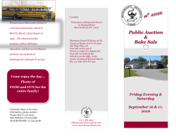 Bake Sale Brochure - Weavertown Mennonite School