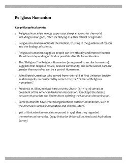 Religious Humanism - Unity Church