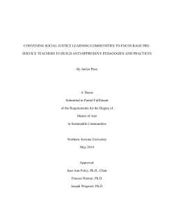 convening social justice learning communities to encourage pre