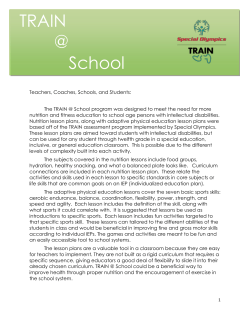 TRAIN @ School - Special Olympics