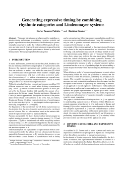 Generating expressive timing by combining rhythmic categories and