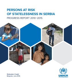 PERSONS AT RISK OF STATELESSNESS IN SERBIA - UNHCR-a