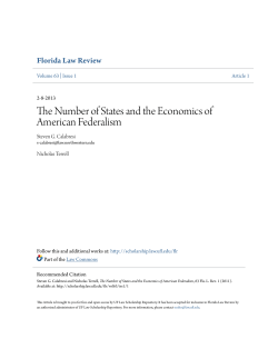 The Number of States and the Economics of American Federalism