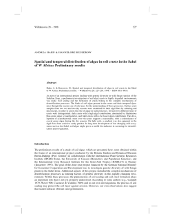 Spatial and temporal distribution of algae in soil crusts