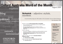 Oxford Australia Word of the Month - Australian National Dictionary