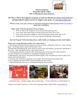 (Interest Inquiry) From the Soil to a Slice Pizz-A