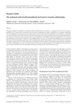 The reciprocal cycle of selfconcealment and trust in romantic