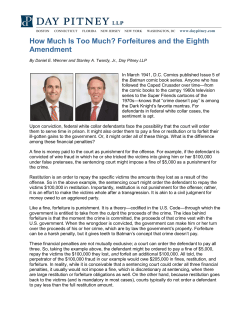 How Much Is Too Much? Forfeitures and the Eighth Amendment