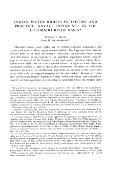 Indian Water Rights in Theory and Practice: Navajo Experience in