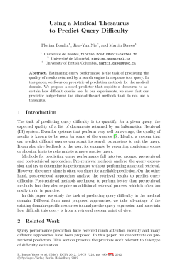Using a Medical Thesaurus to Predict Query Difficulty