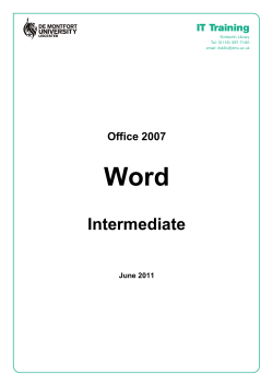 Intermediate - De Montfort University