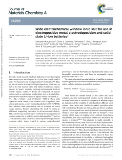 Wide electrochemical window ionic salt for use