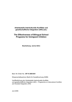 The effectiveness of Bilingual School programs for Immigrant Children