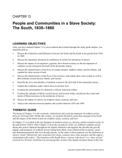 People and Communities in a Slave Society