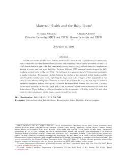 Maternal Health and the Baby Boom