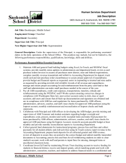 Human Ser rvices Dep Job Des artment scription