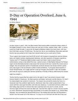 D-Day or Operation Overlord, June 6, 1944