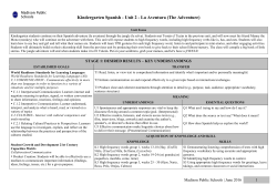 Kindergarten Spanish - Unit 2