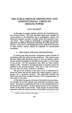 THE PUBLIC/PRIVATE DISTINCTION AND CONSTITUTIONAL