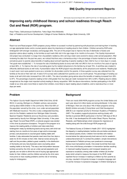 Improving early childhood literacy and school readiness through