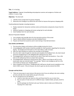 Title: It`s In the Bag Target Audience: Pregnant, breastfeeding and