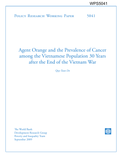 Agent Orange and the Prevalence of Cancer among the Vietnamese
