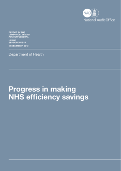 Progress in making NHS efficiency savings
