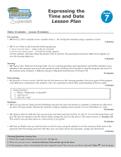 Expressing the Time and Date Lesson Plan