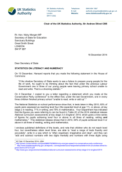 Statistics on literacy and numeracy