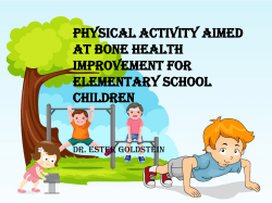 Physical Activity Aimed at Bone Health Improvement for Elementary