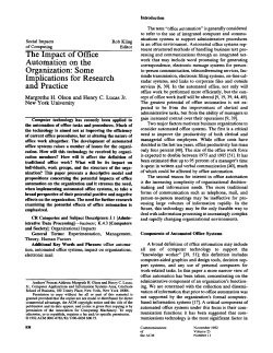 The Impact of Office Automation on the
