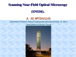 Scanning NearField Optical Microscopy (SNOM).