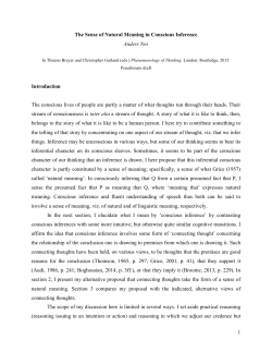 1 The Sense of Natural Meaning in Conscious