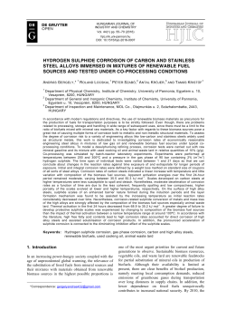 hydrogen sulphide corrosion of carbon and stainless steel alloys