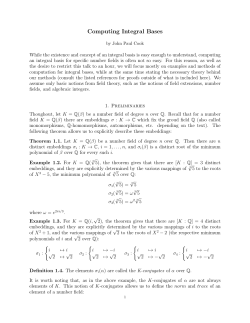 Computing Integral Bases