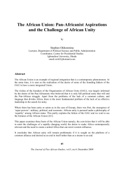 The African Union - Journal of Pan African Studies