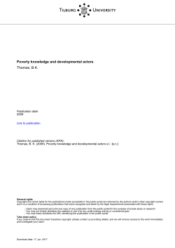 Tilburg University Poverty knowledge and developmental actors