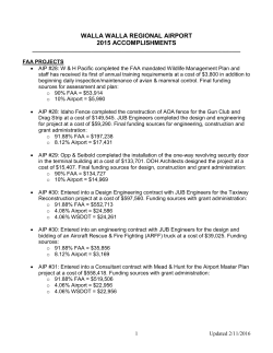 2015 Airport Accomplishments - Walla Walla Regional Airport