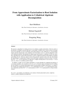From Approximate Factorization to Root Isolation with Application to