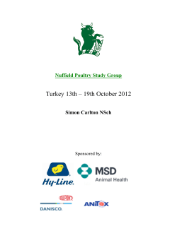 Nuffield Poultry Study Group`s Tour to Turkey 2012 report