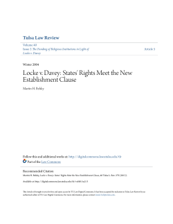 Locke v. Davey: States` Rights Meet the New Establishment Clause