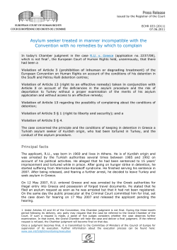 Asylum seeker treated in manner incompatible with the