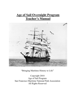 Age of Sail Overnight Program Teacher`s Manual