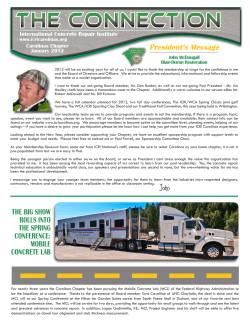 President`s Message - ICRI Carolinas Chapter