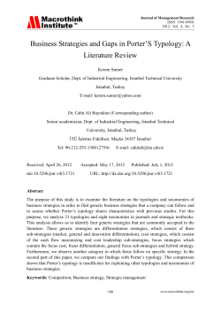 Business Strategies and Gaps in Porter`S Typology: A Literature